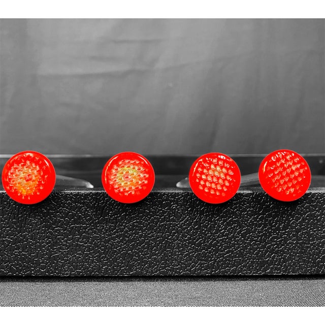 Early 20th Century Vintage Clear and Red Glass Cocktail Muddlers- Set of 4 For Sale - Image 5 of 12