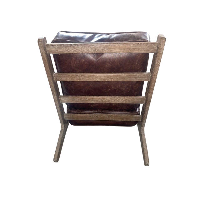 2010s 21st Century Pair of Four Hands Irondale Brooks Leather Lounge Chairs For Sale - Image 5 of 7