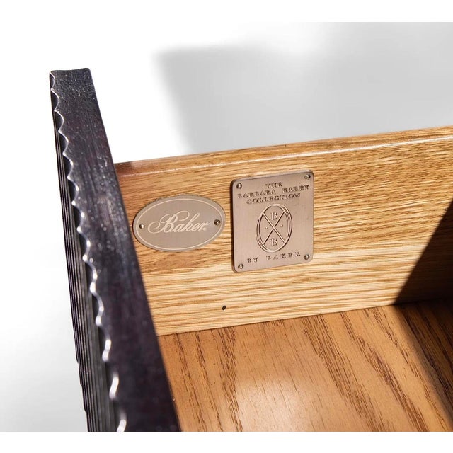 1990s Beautiful Barbara Barry for Baker Modern Regency Dark Mahogany Three-Tier Side Table For Sale In Los Angeles - Image 6 of 7