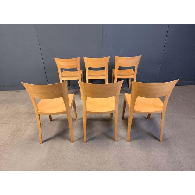 Postmodern Vintage Oak Dining Chairs, Belgium, 1980s, Set of 6 For Sale - Image 3 of 15