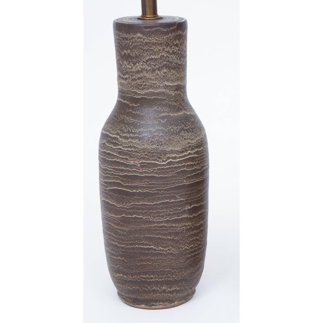 Lee Rosen Design Technics Lee Rosen Brown Pottery Table Lamp For Sale - Image 4 of 10