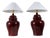 Red Table Lamps by Tommaso Barbi, 1970s, Set of 2 For Sale