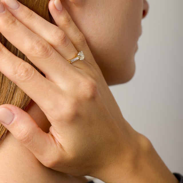 Mid 20th Century Mid 20th Century French Gia 1.00 Carat Old Mine Cut Diamond 18k Yellow Gold Engagement Ring, Size 6 For Sale - Image 5 of 7