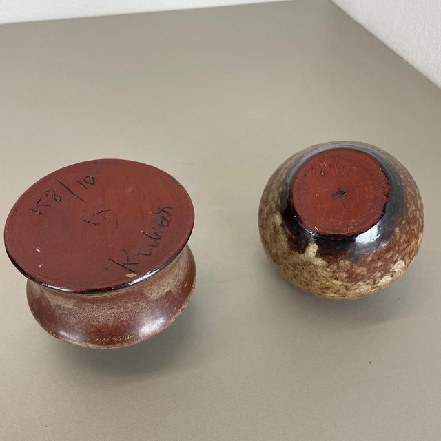 Studio Pottery Vase by Elmar & Elke Kubicek, Germany, 1970s, Set of 2 For Sale - Image 17 of 18