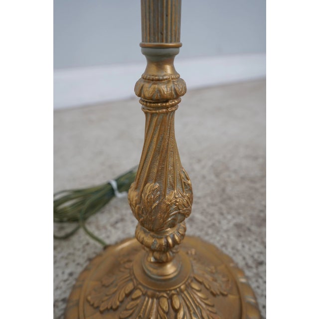 Floor Torchiere Candelabra Lamp W. Amber Prisms For Sale - Image 4 of 9
