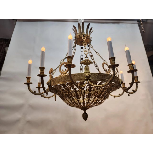 Late 19th Century Gilt Bronze Traditional Russian Chandelier For Sale - Image 9 of 12