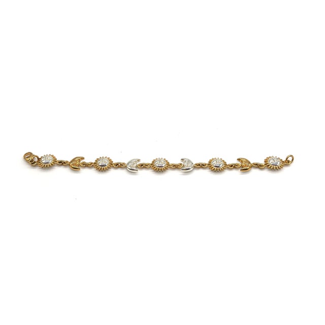 Gold Signed Sergio Bustamante Sterling & Vermeil Sun & Moon Link Bracelet, 1990s For Sale - Image 8 of 18