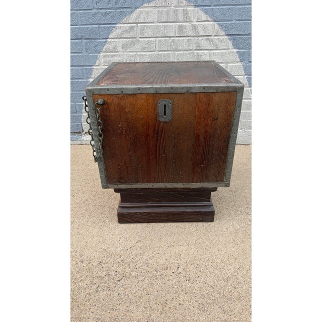 Chestnut Late 20th Century Gothic Revival Table With Drawbridge Drawer For Sale - Image 8 of 12