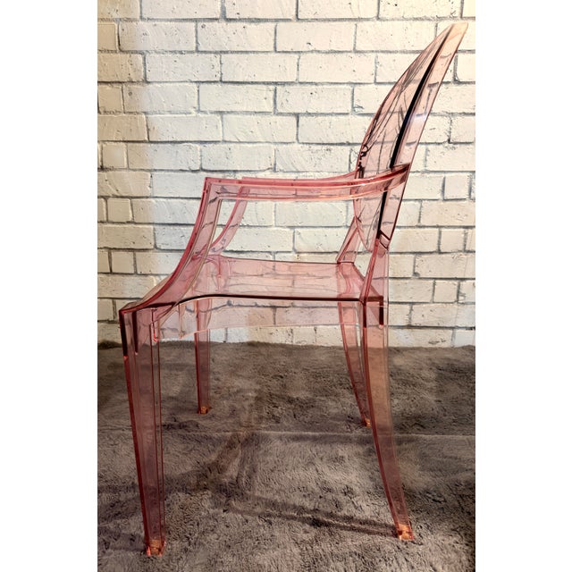 Pink Kartell Louis Ghost Chair Barbie Edition Pink Transparent Philippe Starck Designer Rare For Sale - Image 8 of 12