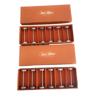 Silver-Plated Metal Knife Rests, France, 1980s, Set of 12 For Sale