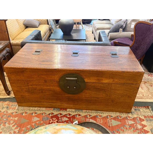 Design Plus Gallery presents a Ming Wooden Storage Chest with Interior Drawers. The chest has a rectangular case, hinged...