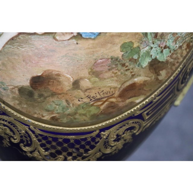 Manufacture de Sevres 19th C. Sevres Style Bronze Mounted Porcelain Vase For Sale - Image 4 of 13