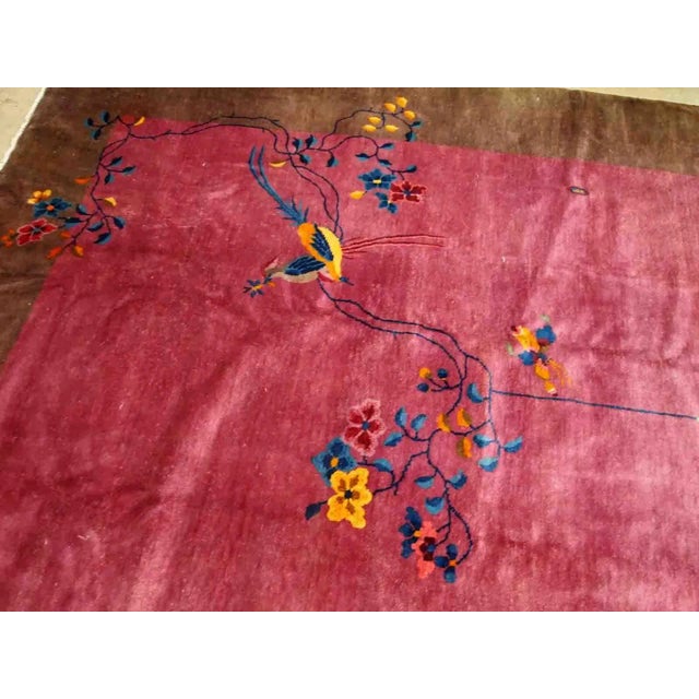1920s Antique Handmade Art Deco Chinese Rug For Sale - Image 4 of 8
