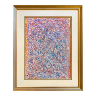 Satori Gregorakis Original Abstract Oil Painting of Hallucinogenic Writing For Sale