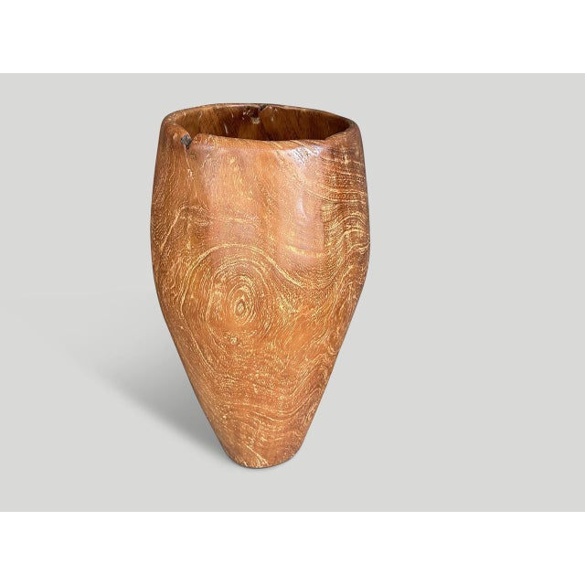 Beautiful antique original drum in solid teak wood. Finished with a natural oil revealing the natural wood grain and...