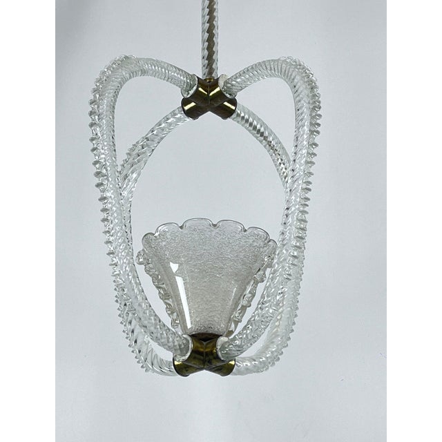 Art Deco Italian Murano Glass Pendant by Ercole Barovier, 1930s For Sale - Image 3 of 14