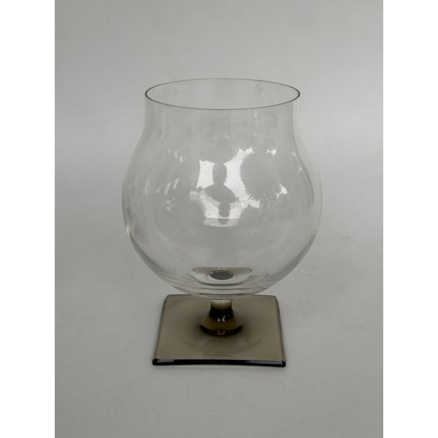 1980s Berlin Smoke Foot Cognac Glass with Square Base by Georg Jensen for Rosenthal Studio Line, 1960s, Set of 6 For Sale - Image 5 of 7