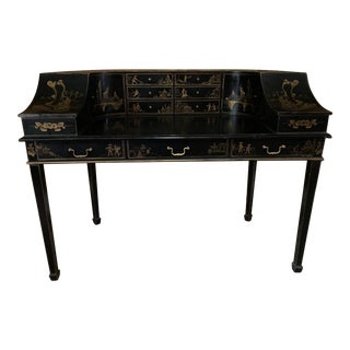 Chinoiserie Black/Gold Writing Desk For Sale
