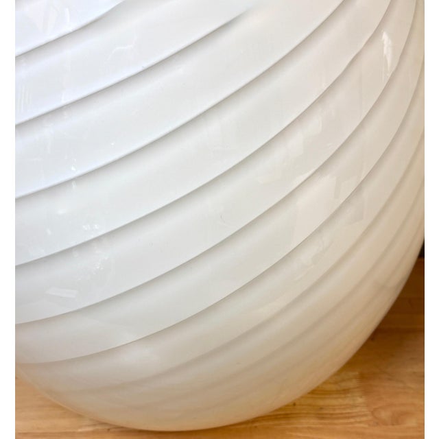 1980s Monumental Vetri Murano Spiral Ribbed Egg Lamps, Italy - a Pair For Sale - Image 14 of 17