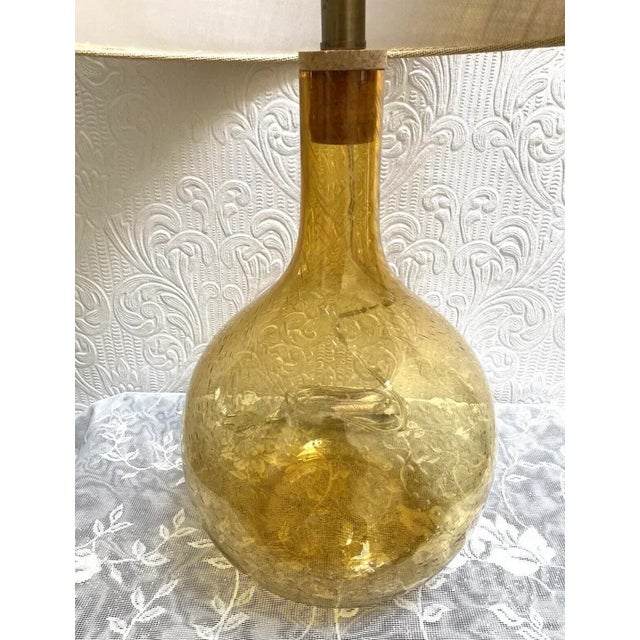 Large Vintage Mid-Century Gold Murano Bubble Glass Jug Lamp For Sale - Image 12 of 13