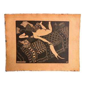 La Paresse, Félix Vallotton, Original Signed Woodcut, 1896