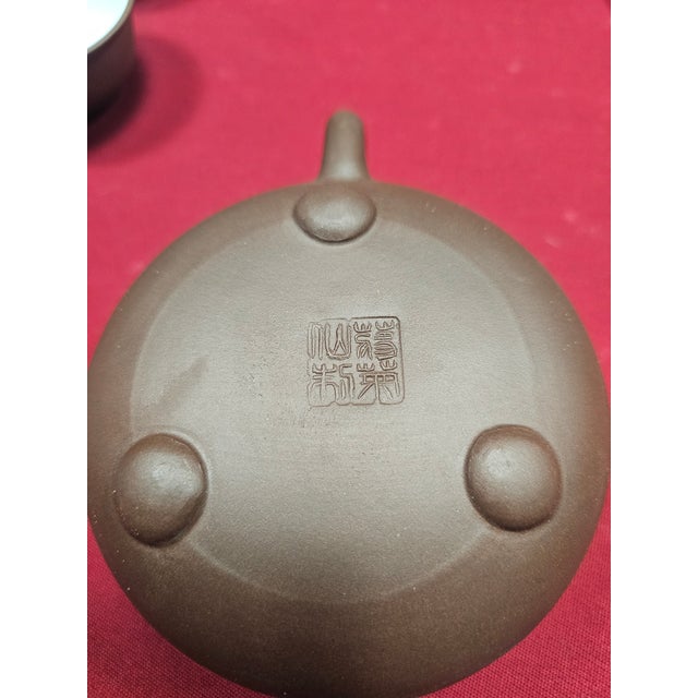 1980s Yixing Clay Tea Pot With Custom Box - Set of 13 For Sale - Image 6 of 9