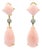 Vintage 1980s 18k Gold Pink Coral and Diamond Drop Earrings, Pair For Sale