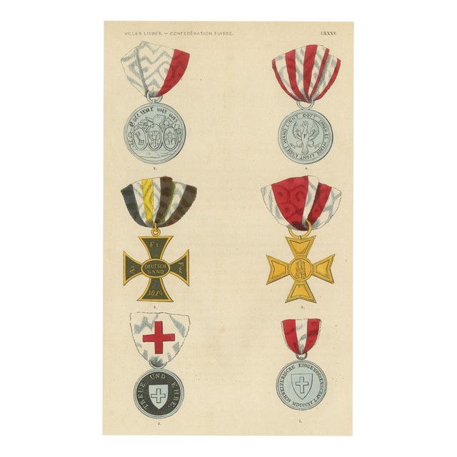 Plate LXXXV Free Cities and Swiss Confederation Medals, Wahlen, 1844 For Sale