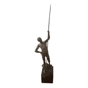 Circa 1910 Roman Gladiator Bronze Sculpture by Gotthilf Jaeger (Germany)