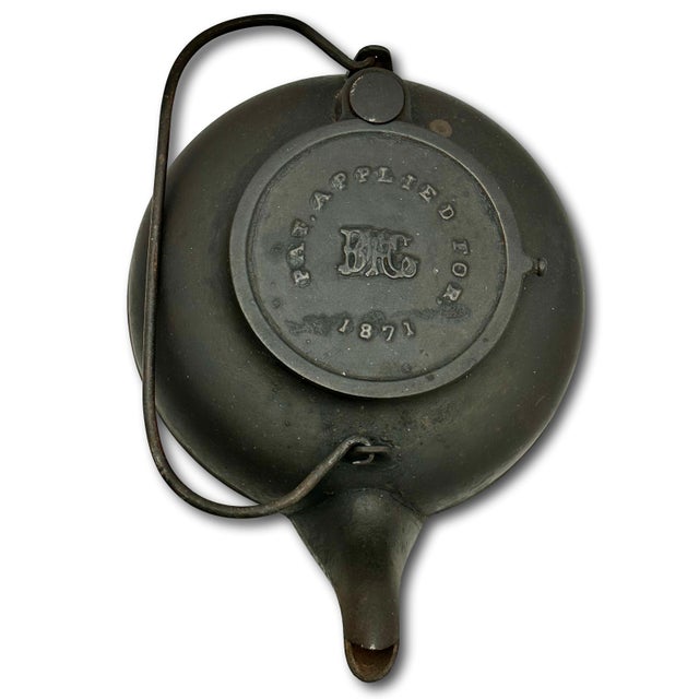 This Really Great Looking Authentic Antique American Cast Iron Stove Top Kettle. LARGE SIZE!. It is Rendered in a Mid...