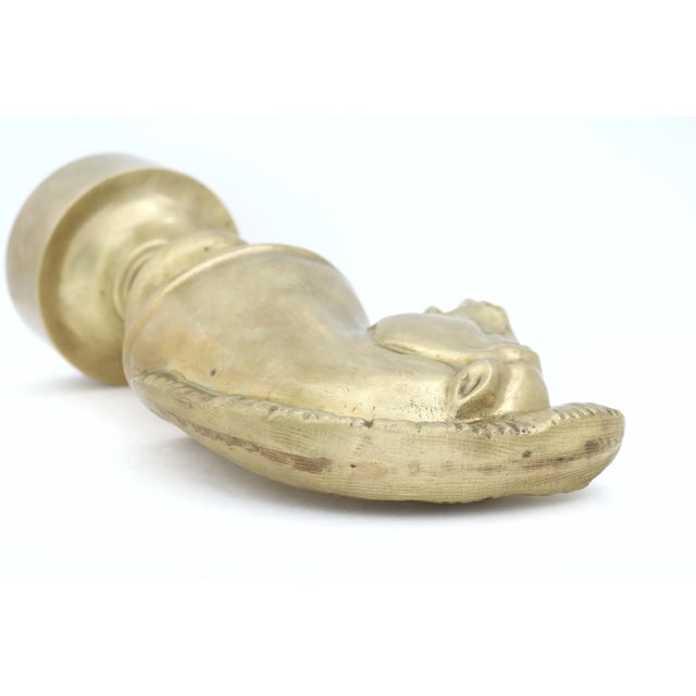 Brass Large Vintage Brass Horse Head, Chess Decor For Sale - Image 8 of 10