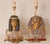 Italian Table Lamps Capodimonte Porcelain King Tut and Cleopatra Gold Lamps - A Pair For Sale - Image 16 of 17