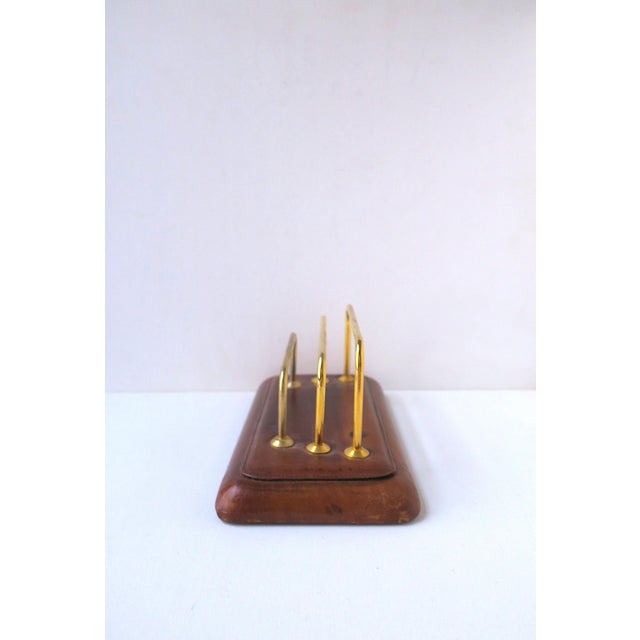 Metal Leather Desk Mail Letter Holder, Circa Late-20th Century For Sale - Image 7 of 11