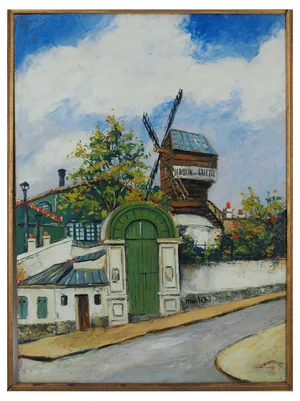 Elisée Maclet, Montmartre Moulin De La Galette, 1930, Oil on Panel