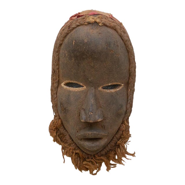 Vintage Kuba Raffia Beard Mask For Sale