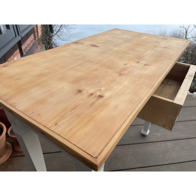 Cream Antique Table in Fir, 1890s For Sale - Image 8 of 18