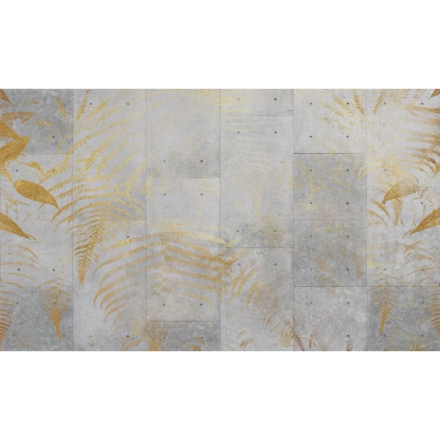 Contemporary 10 Golden Leaf Wallcovering by Officinarkitettura For Sale - Image 3 of 3