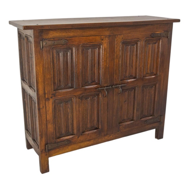 Spanish Buffet in Oak and Wrought Iron, 1960 For Sale