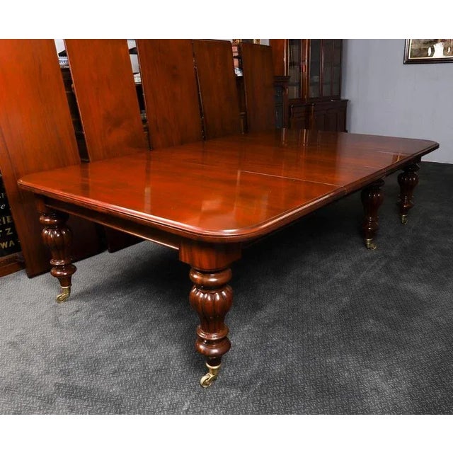 Gold Antique William IV Mahogany Dining Table and Balloon Dining Chairs, 19th Century, Set of 21 For Sale - Image 8 of 15