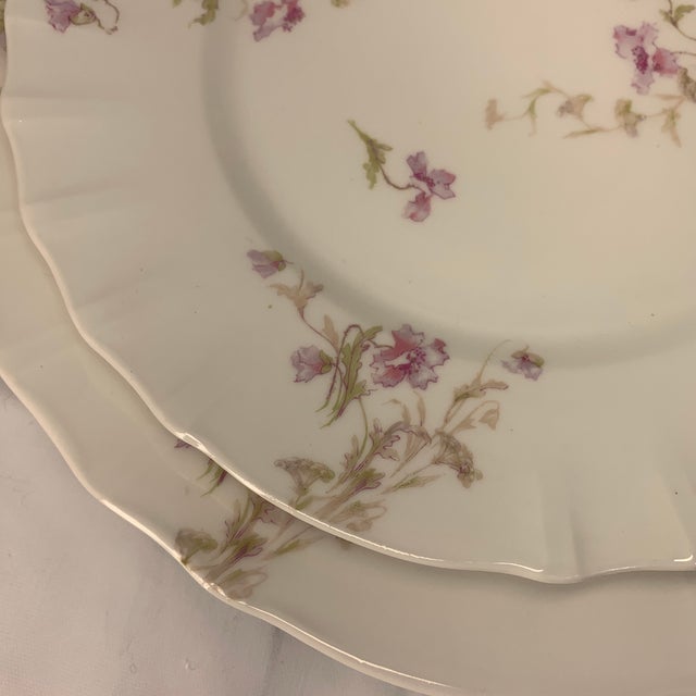 Vintage French Limoges Violet Lavender Spray of Flowers, Six 10” Plates & Six 8” Plates - 12 pcs For Sale In Chicago - Image 6 of 6