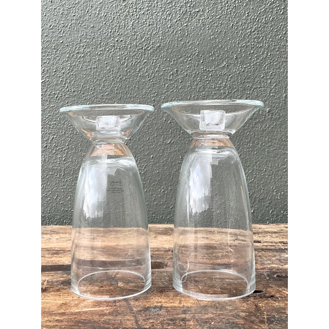 Michael Graves Vintage Michael Graves Glass Candlesticks - A Pair For Sale - Image 4 of 12