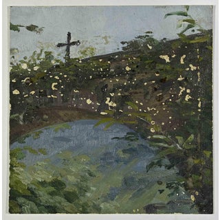 Unknown, Mid-20th Century Landscape, Tempera and Pencil For Sale