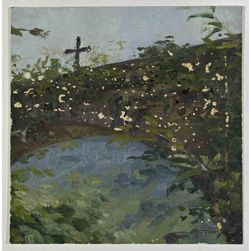 Unknown, Mid-20th Century Landscape, Tempera and Pencil For Sale