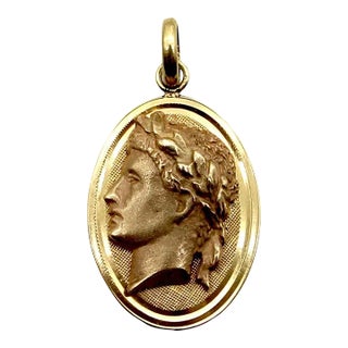 Vintage 14K Gold Julius Caesar Charm or Pendant For Sale