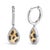 Contemporary 10K Yellow Gold Plated Sterling Silver 1/3 Cttw Multi Color Diamond Pear Shape Dangle Earrings For Sale - Image 3 of 4