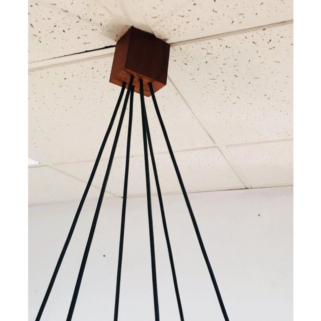 Vintage Scandinavian 6-Light Chandelier, 1950s For Sale - Image 8 of 10