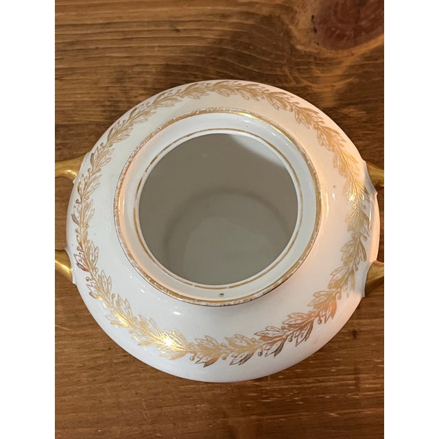Ceramic Mid 20th Century Limoges France G.D.&Cie Avenir Gold Gilt Lidded Sugar For Sale - Image 7 of 11