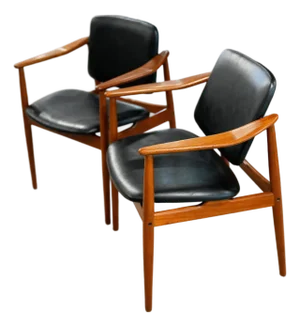 1950s Pair of Arne Vodder for Bovirke Bo-92 Armchairs – Danish Mid Century Modern Teak