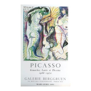 Large Pablo Picasso -Trois Nus a La Toilette - Art Gallery Berggruen in Paris 1983 For Sale