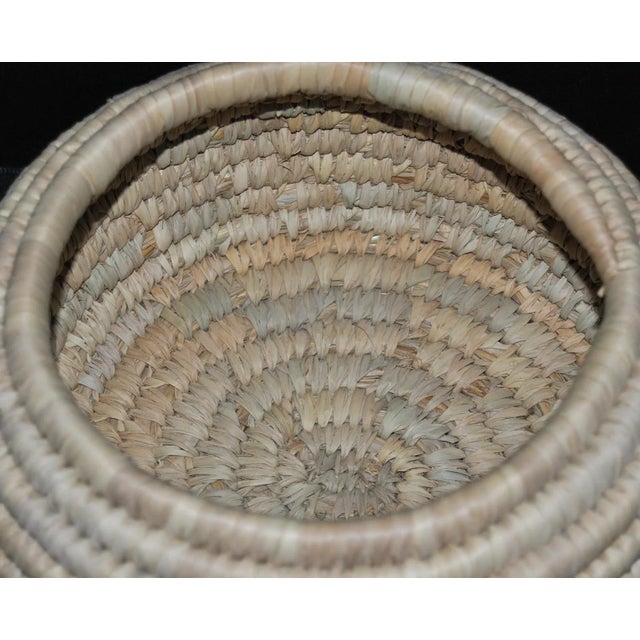 Ornamental & Decorative Materials Egyptian Berber Handwoven Round Basket With Lid and Handles For Sale - Image 7 of 8